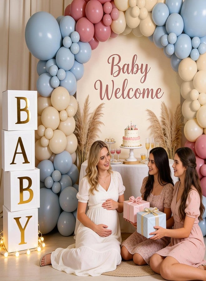 Winrayk Gender Reveal Balloon Boxes Decorations Dusty Pink and Blue Balloon Garland Arch Kit Baby Box with Letters Boy or Girl Banner for Baby Shower Birthday Party Gender Reveal Decorations Supplies - Image 3